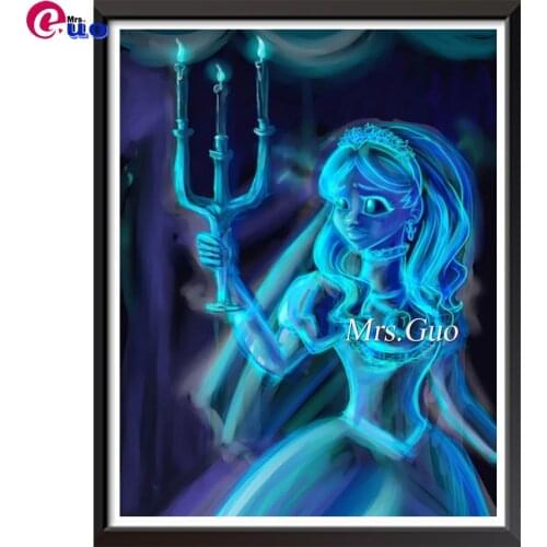 5d Diy Diamond Painting Candle Dark Princess Full Square/Round Drill Diamond Embroidery Animal Handmade Gift Cross Stitch Kits