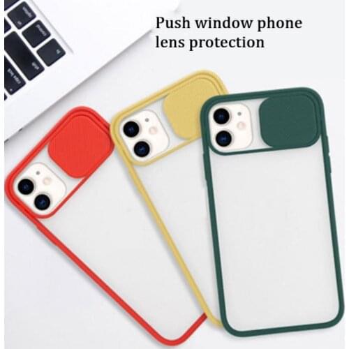 2020 New Slide Camera Lens Conservation Phone Case For iPhone 12 Mini 12 Pro 12 Pro Max Case Matte Transparent Soft Back Cover