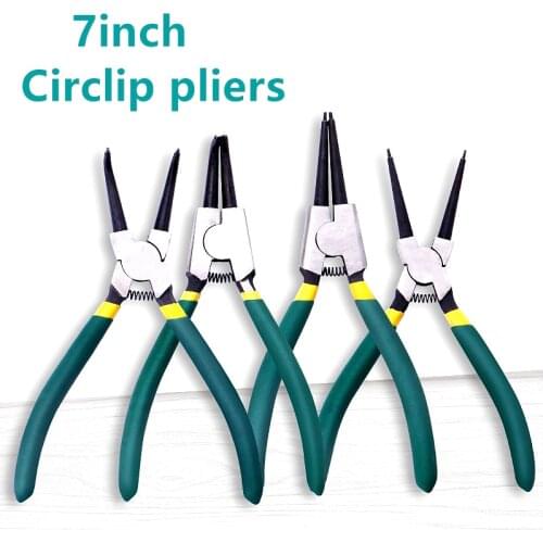 Citop 7inch External Internal Straight / Bent Plier Professional External Straight Circlip Snap Ring Pliers Tools Accessory