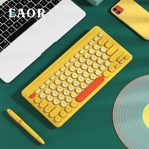 EAOR 2.4G Wireless Keyboard Mute USB Small Home Office Keyboard 79 Keys Cute Mini Keyboard for Laptop Desktop Windows