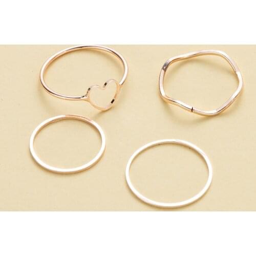 Hip Hoop Rock Metal Heart Circular Punk Rings Set Opening Index Finger Accessories Buckle Joint Tail Ring for Women Jewelry
