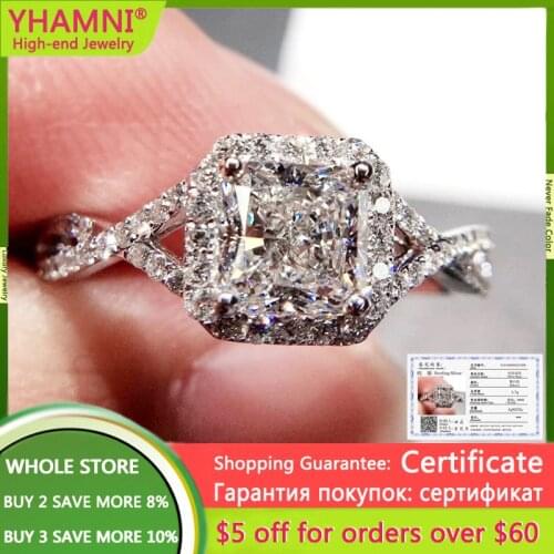 Exquisite Simple Square Zircon 925 Silver Rings For Woman 2021 Salary Gothic Jewelry Wedding Party Girls' Luxury Student Ring