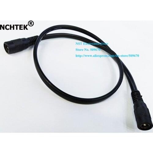 NCHTEK Dual DC 5.5x2.1mm Female to Female Power Plug Adapter Extension Cable About 0.5M/Free shipping/10PCS
