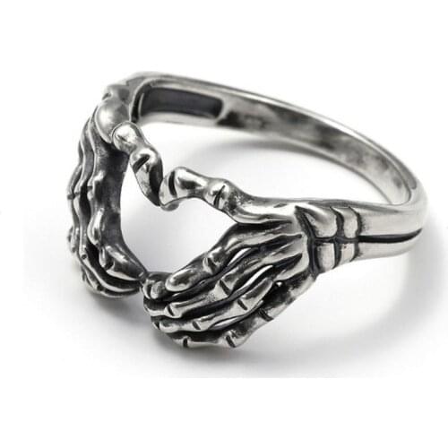 Hell Ghost Hand Rings for Women Men Teen Girls Gothic Finger Ring Fashion Jewelry Accessories Charm Gift Punk Hip Hop Style