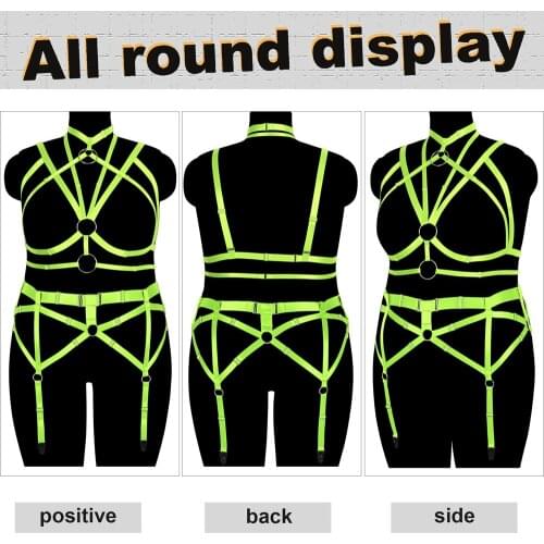 Sexy Lingerie Set Harness Fashion Cage Hollow Bra 2 Pc Adjust Plus Size Waist Exotic Accessories Dance Clothing Punk Goth Garter