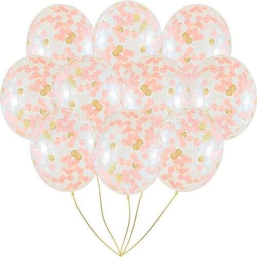 5pcs 12inch Round Confetti Balloons Confetti Transparent Balloon Romantic Wedding Decoration Birthday Party Event Supplies
