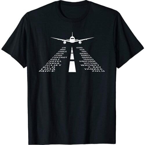 Summer 2019 Short Sleeve Plus Size Phonetic Alphabet T-Shirt | Pilot Airplane Shirt T Shirt