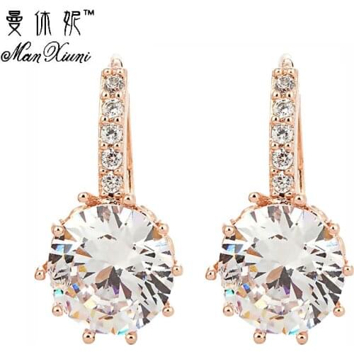 Manxiuni High Quality Luxury Super Flash Full Bling CZ Austrian Cubic zirconia earrings For Women