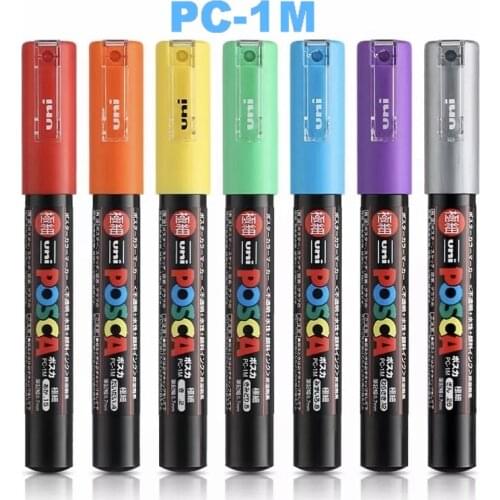 1pcs Uni Posca PC-1M Paint Marker- Extra Fine Bullet Tip-0.7mm Art Marker Pens Water-Based 28 Colors Available