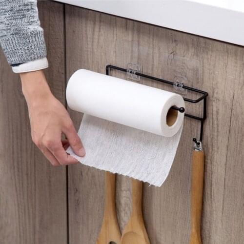 MeyJig Kitchen Tools Organizer Iron Storage Rack Bathroom Towels Hanger Roll Paper Holder Cupboard Hanging Shelf Hooks On Wall