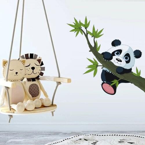 Cute Panda Bamboo Wall Sticker for Kids Bedroom Living Room Home Decor Baby Room Wall Decoration Vinyl Animals Mural