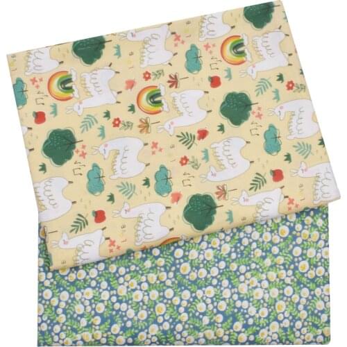 Cute Alpaca 100% Cotton Printed Fabric For Kids, DIY Bedding Textile Fabric,Sewing Quilting Fat Quarters Material For Baby&Child