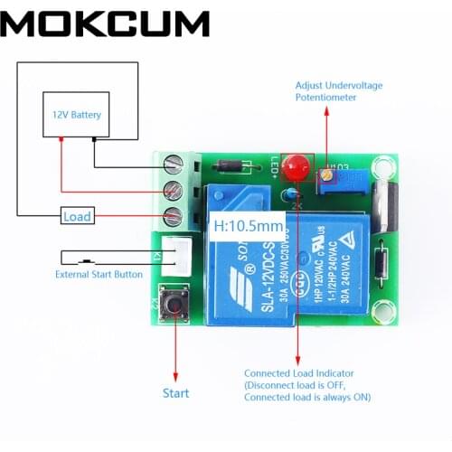 Battery Protecter Over-discharge Protection Module 30A Upper Low Voltage Protection Board Only for 12V Battery