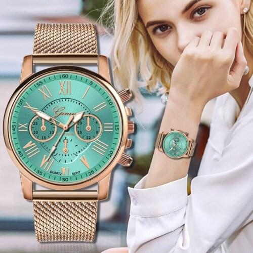 2021 New High Quality Ladies Watch Quartz Double Face Watch Silicone Mesh Band Unisex Fashion Trend Simple Wristband Watch