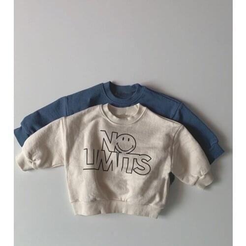 Neutral Autumn Top Boys And Girls Simple Loose Foreign Letter Printed Terry Sweater