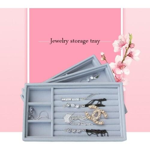 TOP Level Velvet Jewelry Display Tray Bracelet Holder Necklace Ring Earring Box Jade Pendant Stand Jewelry Storage Organizer