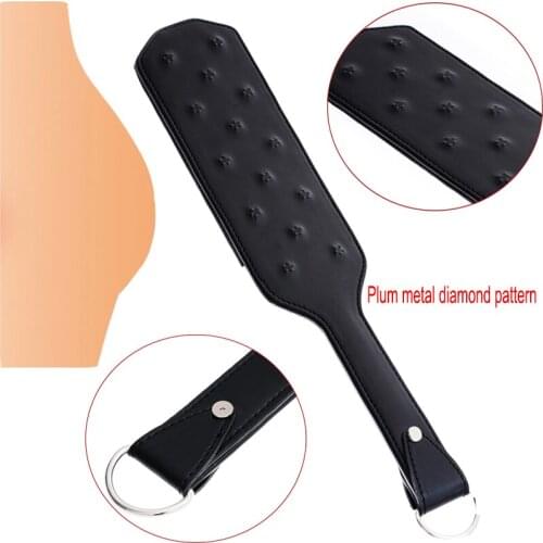 Racket nails plum blossom metal diamond pattern Bondage PU Leather Sex Whip SM Cosplay Couple Play Spanking Paddle Whip Sex Toys