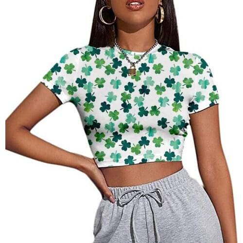 Shirts for Women The Summer Flower Pattern Slimming Short-Sleeved Open-Button T-Shirt Flower Collection Women Fashion Clothing