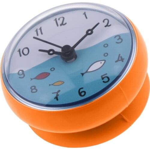 Bathroom Kitchen Silicone Clock with Suction Cup Waterproof Moistureproof Shower Bath Time Display Mini Wall Clock