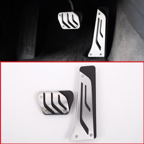 2pcs No Drill Anti-slip Fuel Brake Steel Foot Pads Pedals Cover For BMW F30 F31 F34 F32 F33 F36 F10 F25 F26 F15 F16 E70 E71