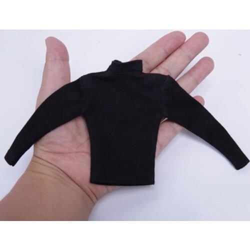 1/6 High Collar Sweater Long Sleeve Black / Blue Soldier Clothes Accessories for 12" Male Action Figure Thin Body