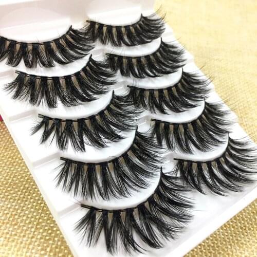 YOKPN New Handmade 3D False Eyelashes Naturally Thick Crossed Slender Long Curled Realistic Beauty Makeup Layered False Eyelashe