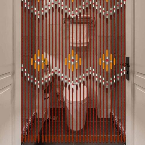 Curtain 31 Line 90x220cm Wave Wooden Beads Handmade Fly Screen Wooden Door Curtain Blinds For Porch Bedroom Living Room Divider