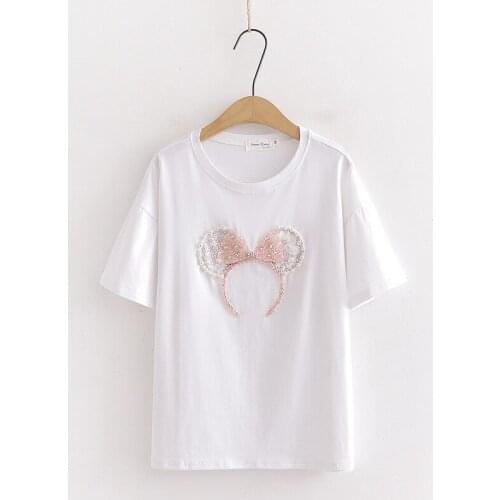 2020 Summer Temperament Korean Cotton T shirt Women Short Sleeve Harajuku Femme Casual O-Neck Basic Tops Tees