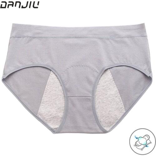 Women 4XL Large Size Cotton Physiological Period Leak Proof Menstrual Panties Breathable Seamless Middle Waist Underwear Breifs