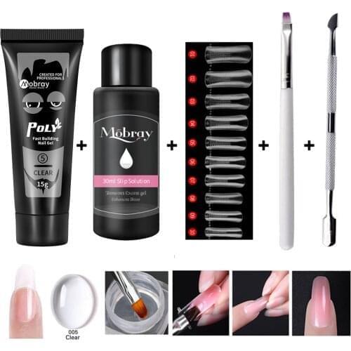1 Set Professional Poly Nail Gel Kit UV Gel Nail Kits With Lamp All For Manicure Nail Kit Set Nail Art Decorations