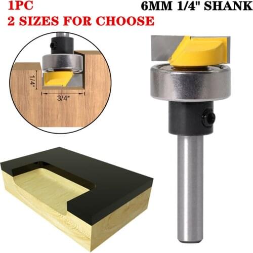 1pc 6mm Shank Hinge Mortise/Template Router Bit - 3/4"W X 5/16"H - Tenon Cutter For Woodworking Tools Wholesale