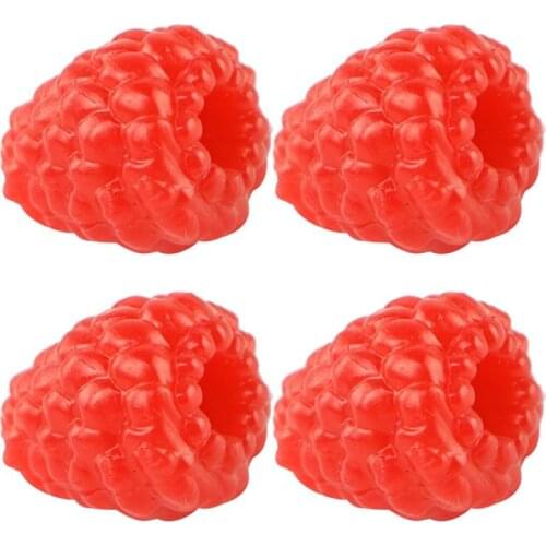 4Pcs/Set Artificial Fake Raspberry Photography Props Lifelike Artificial Fruit Realistic Raspberry Accessories Home Decor