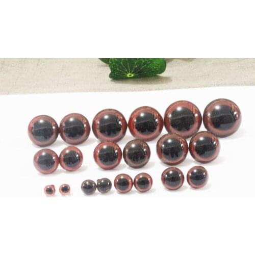 40pcs-- 6mm-24mm round plastic safety brown toy eyes with washer for doll plush doll--size option