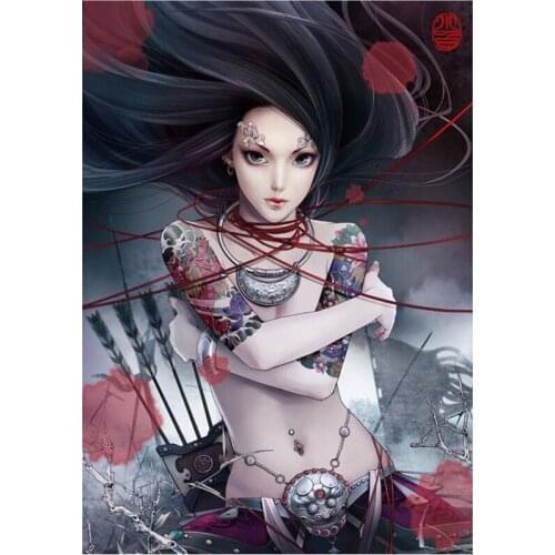 5D DIY Full Round Diamond Painting Chinese Style Animation Art Embroidery Cross Stitch Rhinestone Mosaic Home Decor Gift Y288