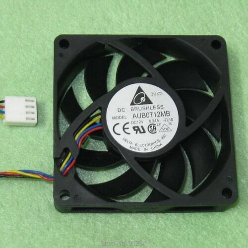 B156 Delta AUB0712MB 7015 70mm x 70mm x 15mm DC Brushless PWM Cooler Cooling Fan 12V 0.24A 4Wire 4Pin Connector