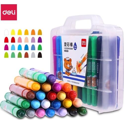 Deli water soluble oil painting stick washable hand crayon colorful stick set childrens color painting art supplies