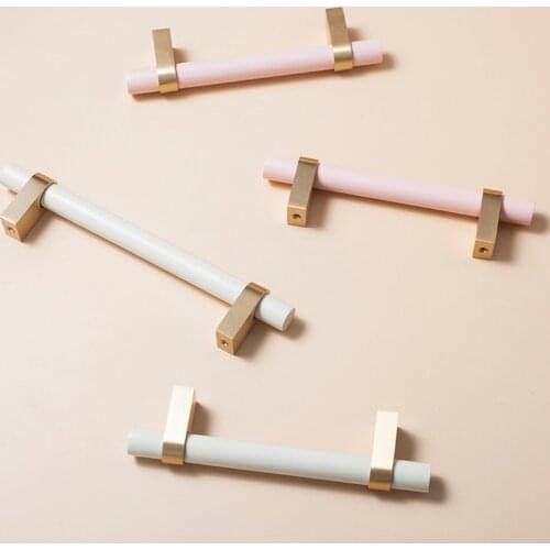 Log Brass Handle Nordic Office Shoe Cupboards Window Bedroom Interior Cabinet Knob and Kitchen Door Accessories Macaron Color