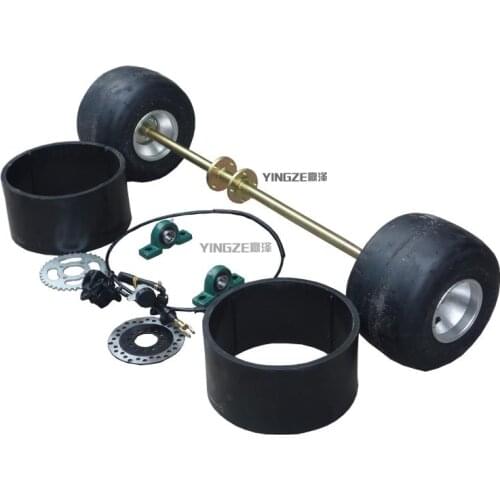 DIY Four Wheel GO KART KARTING ATV UTV Buggy Brake Disc Rotor Sprocket 100CM Rear Axle With 5 Inch Wheel Drift Trike Tires