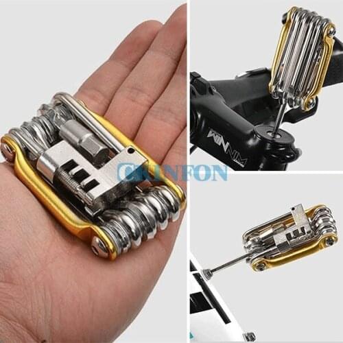 DHL 50pcs 11in1 Multifunction Bicycle Repair Tool Set Bike Practical Repair Tools Kit Wrench Screwdriver Chain Cutter