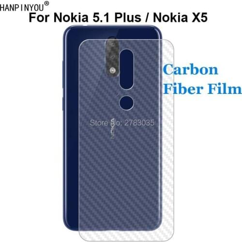 For Nokia 5.1 Plus 5.1Plus X5 New Durable 3D Anti-fingerprint Carbon Fiber Back Film Rear Screen Protector (Not Tempered Glass)