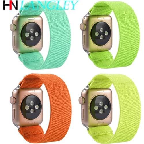 Scrunchie Hair Ring Band Elastic Nylon Strap for Apple Watch Band for IWatch Series 5 4 3 2 1 38mm 40mm 42mm 44mm Women Colorful