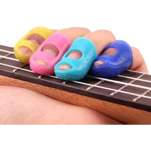 Hot 5/10Pcs Guitar Thumb Picks Finger Cap Protect Fingers for Splicing Line Pressing Elastic Ukulele Thin Celluloid Finger Hat