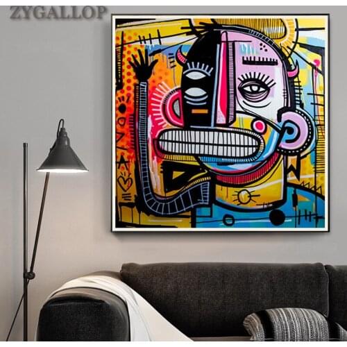 Graffiti Street Art Poster Joachim Colorful Abstract Portrait Canvas Painting Room Decoration Picture Graffiti Art Wall Painting