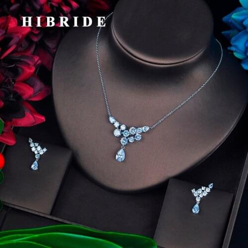 HIBRIDE Luxury AAA Cubic Zircon Small Jewelry Set For Women Bridal Jewelry Set African Wedding Fashion Accessories N-666