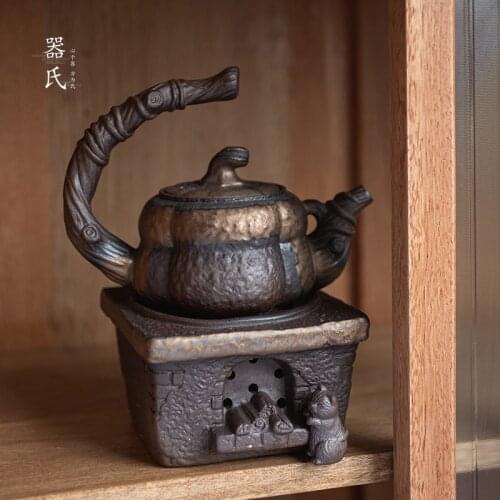 Pottery Kung Fu Teapot Handmade Mini Antique Teaware Office Tea Set Kettle Retro Teapot Ceramic Water Jug Jarra De Agua Samovar