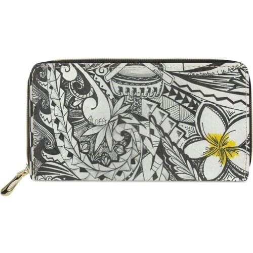 Wallets For Women Polynesian tribal style Printing custom Travel Passport Cover Coin Wallet Casual Womans Money PU Purse
