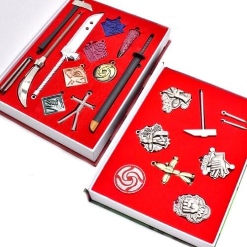 Jujutsu Kaisen Metal Weapon Keychain Necklace In Box Kugisaki Nobara Mini Hammer Scarecrow for Collection Cosplay Props in Set