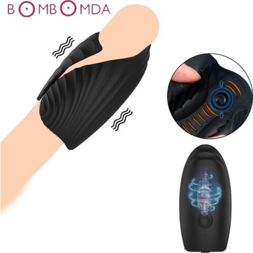 Powerful Penis Vibrator Glans Massager Penis Stimulation Penis Delay Trainer Male Masturbator Sex Machine Sex Toys For Men Adult