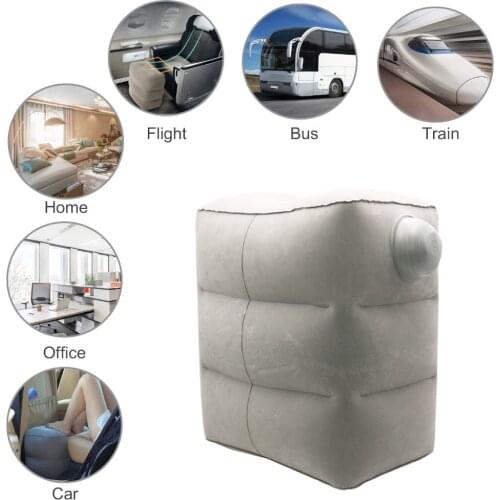 Inflatable Travel Foot Rest Pillow Kids Car Airplane Sleeping Bed Leg Support Office Neck Desk Pillows for Sleep on Long Flights