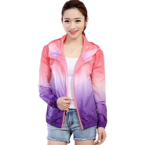 Plus Size S-4XL Color Sun Protection Clothes Womens 2021 Summer Fashion Long Sleeve Jacket Coat Female Casual Loose Hooded Coats